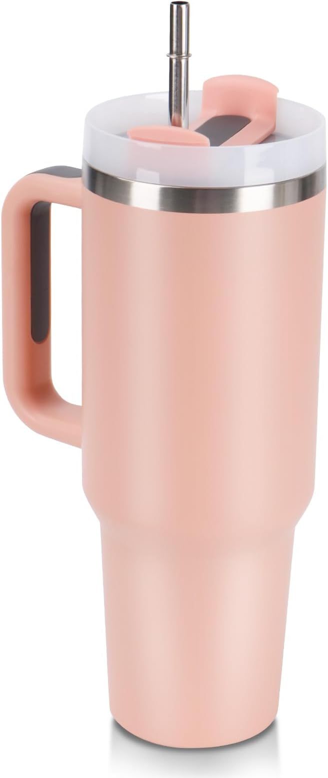 40oz Tumbler with Handle Insulated Stainless Steel